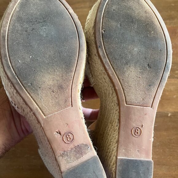 Torrid Cream Ivory Lace Espadrille Wedge Heels Size 8W Ankle Strap 4.5" Platform - Picture 7 of 11